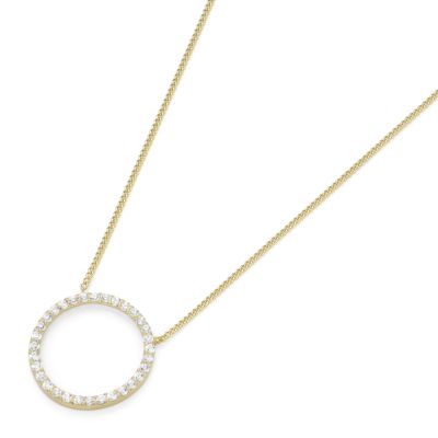 Karat 99023040450 Halskette mit Anhänger Kreis 375/- Gelb-Gold Zirkonia