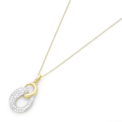 Karat 99023740450 Halskette mit Anhänger Damen 375/- Gelbgold Zirkonia