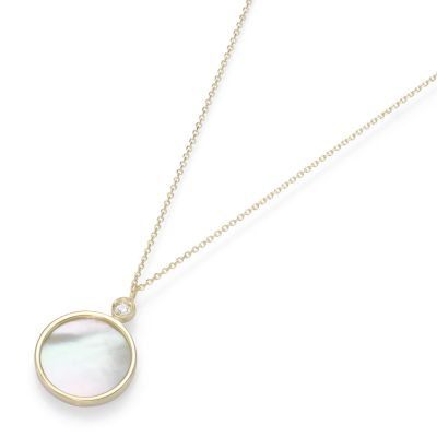 Karat 99026040450 Kette mit Anhänger Damen Perlmutt 375/- Gelb-Gold 45 cm