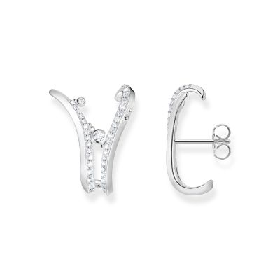 Thomas Sabo H2229-051-14 Ohrringe Damen Welle mit Steinen Sterling-Silber