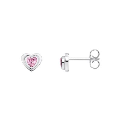Thomas Sabo Ohrstecker Damen Herz Zirkonia Pink Silber H2271-643-9