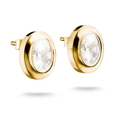 Thomas Sabo Ohrstecker Damen Oval Zirkonia 18K Vergoldet H2342-414-14