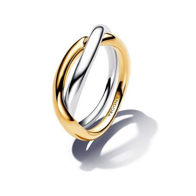 Pandora Essence Ring Damen Verschlungene Bänder Silber-Gold 163262C00