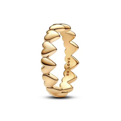 Pandora Ring Damen Reihe von Herzen Vergoldet 163427C00