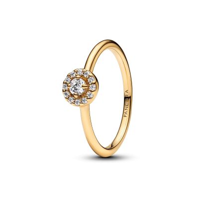 Pandora Ring Damen Runder Pavé-Strahlenkranz Vergoldet 163554C01
