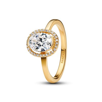 Pandora Ring Damen Funkelnder Strahlenkranz Oval Vergoldet 163802C01