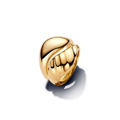 Pandora Ring Damen Welliger Doppel-Ring 14K Vergoldet 163832C00