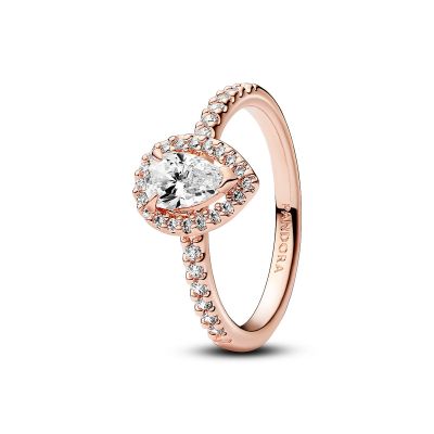 Pandora 182835C01 Ring Damen Funkelnder Birnen-Kranz Zirkonia Rosévergoldet