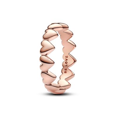 Pandora Ring Damen Reihe von Herzen Rosévergoldet 183427C00