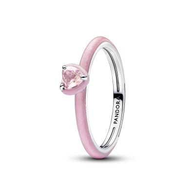 Pandora Me Ring Damen Rosafarbenes Chakra Herz Silber 193088C02