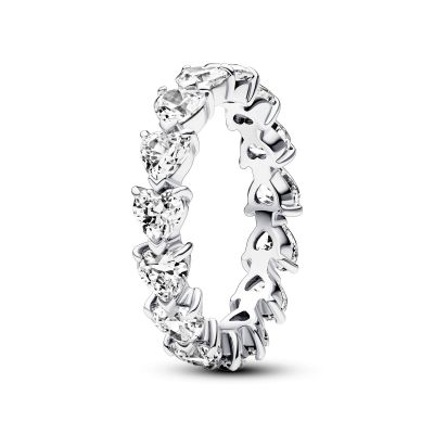 Pandora 193103C01 Ewigkeits-Ring Damen Herzreihe Zirkonia Sterling-Silber