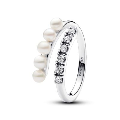Pandora 193145C01 Ring Damen Süßwasserzuchtperlen & Pavé Offen Silber