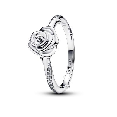Pandora 193215C01 Ring Damen Blühende Rose Zirkon Weiß Sterlingsilber
