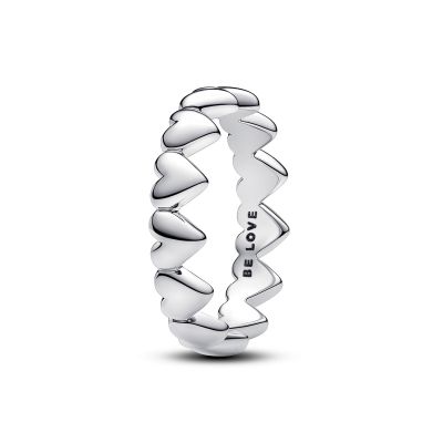 Pandora Ring Damen Reihe von Herzen Sterling-Silber 193427C00