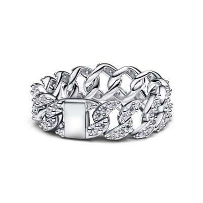 Pandora Ketten-Ring Damen Pavé Cuban Zirkon Sterling-Silber 193557C01