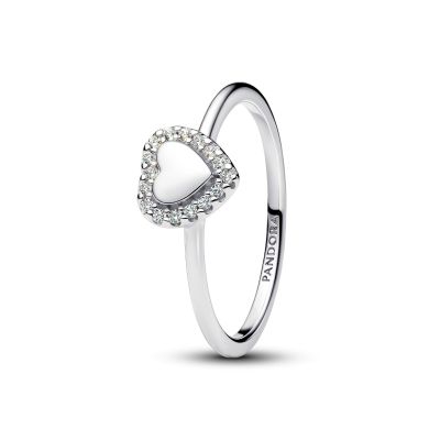Pandora Ring Damen Herz Strahlenkranz Zirkonia Silber 193801C01