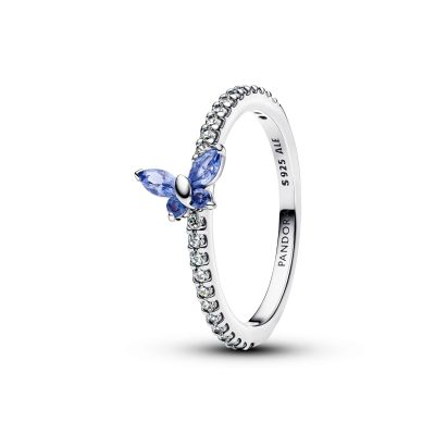 Pandora Ring Glitzernder Schmetterling Blau Sterling-Silber 194269C01