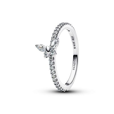 Pandora Ring Glitzernder Schmetterling Weiss Zirkonia Silber 194269C03
