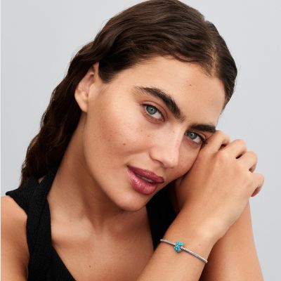 Pandora Charm Damen Türkisfarbener Ozean Sterling-Silber 793897C02