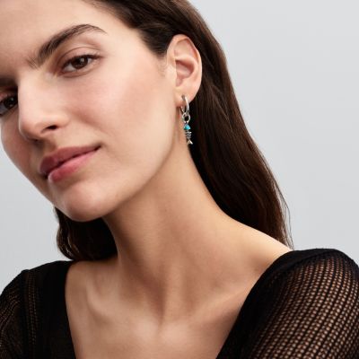 Pandora Charm-Anhänger Damen Türkisfarbene Fischgräte Silber 793894C01