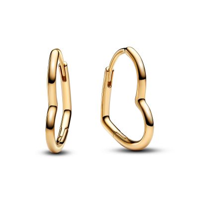 Pandora Ohrringe Damen Asymmetrisches Herz Vergoldet