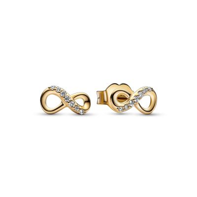 Pandora 268820C01 Ohrstecker Ohrringe Damen Funkelnde Unendlichkeit Vergoldet