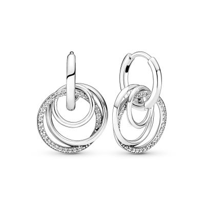 Pandora 291156C01 Ohrringe Creolen Damen Familie für Immer Verschlungen Silber