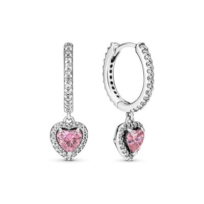 Pandora 291445C01 Ohrringe Creolen Damen Funkelndes Sternenkranz-Herz Silber