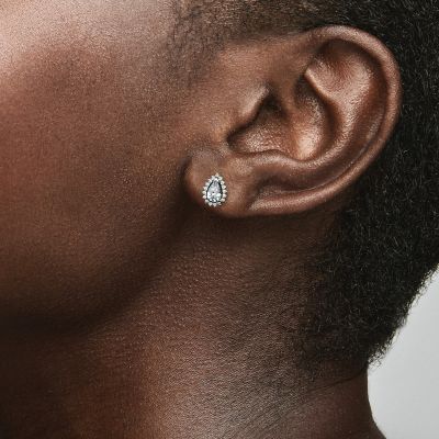 Pandora 292834C01 Ohrringe Ohrstecker Damen Funkelnde Birnen-Kranz Zirkon Silber