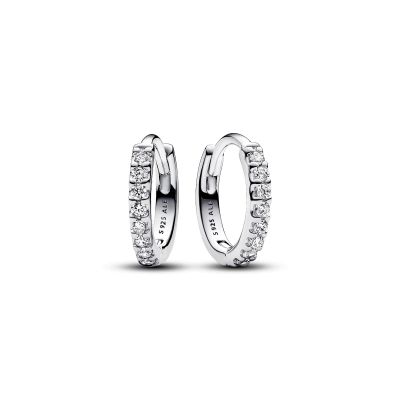 Pandora 293015C01 Creolen Ohrringe Damen Funkelnde Huggie Zirkon Sterlingsilber