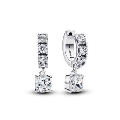 Pandora Ohrringe Creolen Damen Pavé-Zirkonia Sterling-Silber 293547C01