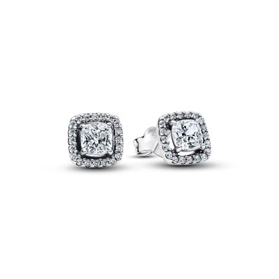 Pandora Ohrringe Damen Weisser Strahlenkranz Zirkonia Silber 293551C02