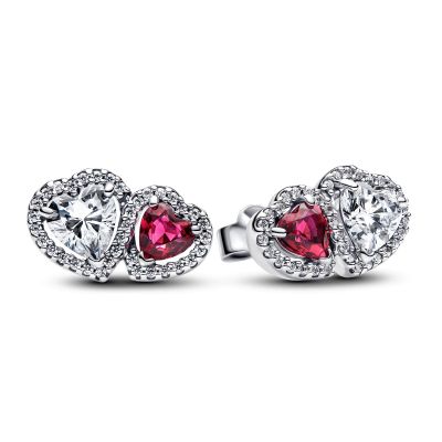 Pandora Ohrstecker Damen Strahlenkranz Herz Zirkonia Silber 293633C01