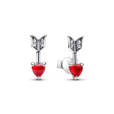 Pandora Ohrstecker Damen Pfeil mit Herz Murano-Glas Silber 293668C01