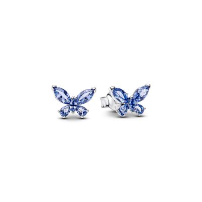 Pandora Ohrstecker Damen Schmetterling Blau Sterling-Silber 294230C01
