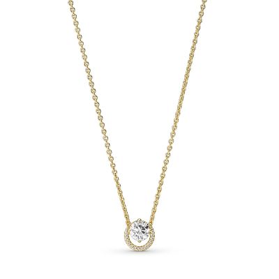 Pandora 361174C01 Kette mit Anhänger Funkelnder Runder Strahlenkranz Vergoldet