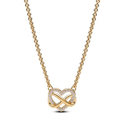 Pandora 362666C01 Kette Damen Unendlichkeits-Herz Funkelnd Vergoldet