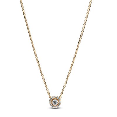 Pandora Halskette-Anhänger Pavé-Strahlenkranz Vergoldet 363548C01-45 cm