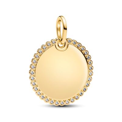 Pandora Anhänger Damen Rund Zirkonia 14 Karat Vergoldet 364007C01