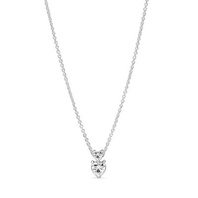 Pandora 391229C01 Halskette mit Anhänger Damen Doppelherz Sterling-Silber 45 cm
