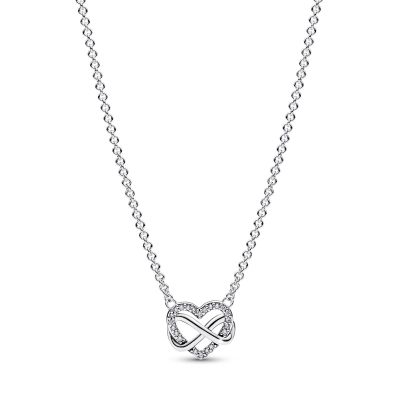 Pandora 392666C01 Collier-Halskette Damen Funkelnde Unendlichkeits-Herz Silber