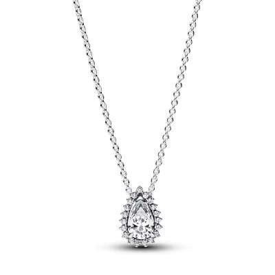 Pandora 392832C01 Collier-Halskette Damen Funkelnde Birnen-Kranz Zirkonia Silber