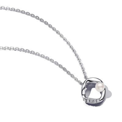 Pandora Essence Kette mit Anhänger Pavé Kreis Silber 45 cm 393303C01