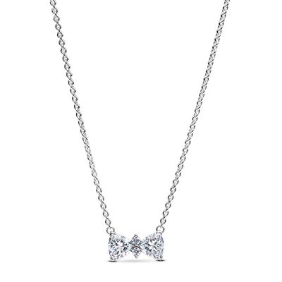 Pandora Halskette mit Anhänger Funkelnde Schleife Silber 393509C01-45 cm