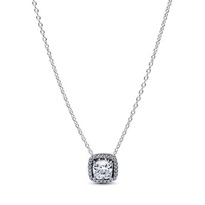 Pandora Halsketten-Anhänger Strahlenkranz Weiss Silber 393560C02-45