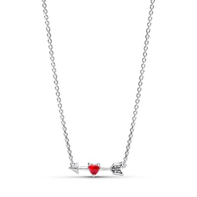 Pandora Halskette Damen Pfeil mit Herz Murano-Glas Silber 393669C01