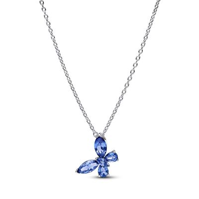 Pandora Halskette-Anhänger Schmetterling Blau Silber 394232C01-45 cm