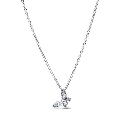 Pandora Halskette-Anhänger Schmetterling Weiss Silber 394266C01-45 cm