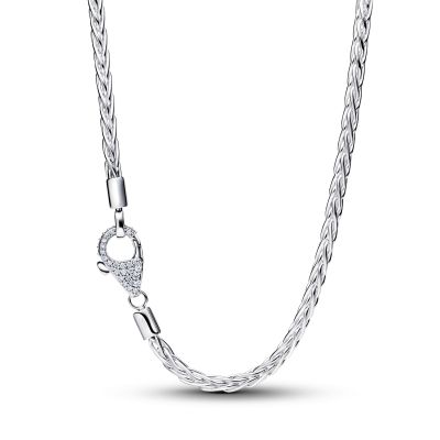 Pandora Halskette Damen Fuchsschwanz Pavé-Verschluss Silber 394463C01