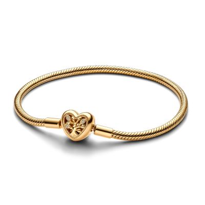 Pandora Gliederarmband Stammbaum Herzverschluss Vergoldet 563516C01-23 cm